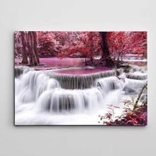 Dekolata Renkli Yapraklar ve Şelale 60x85 cm Kanvas Tablo