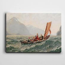 Dekolata Sandalda İnsanlar Ve Deniz 25x35 cm Kanvas Tablo
