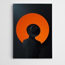 Dekolata Şapkalı Adam ve Ay Modern Sanat 40x60 cm Kanvas Tablo