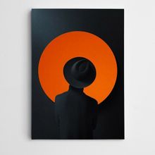 Dekolata Şapkalı Adam ve Ay Modern Sanat 60x85 cm Kanvas Tablo