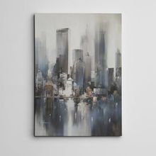 Dekolata Şehir ve Yelkenliler Mini 70x100 cm Kanvas Tablo