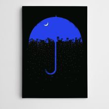 Dekolata Şemsiye ve Gökdelenler Modern Sanat 20x30 cm Kanvas Tablo