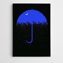 Dekolata Şemsiye ve Gökdelenler Modern Sanat 60x85 cm Kanvas Tablo