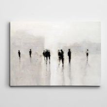 Dekolata Silüetler ve Cadde Modern Sanat 25x35 cm Kanvas Tablo
