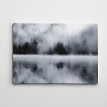 Dekolata Sis ve Kış Siyah Beyaz 60x85 cm Kanvas Tablo