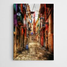 Dekolata Sokak Manzara Modern Sanat 25x35 cm Kanvas Tablo