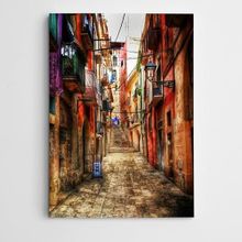 Dekolata Sokak Manzara Modern Sanat 30x40 cm Kanvas Tablo