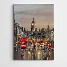 Dekolata Sokak ve Saat Kulesi Modern Sanat 40x60 cm Kanvas Tablo