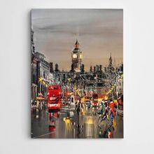 Dekolata Sokak ve Saat Kulesi Modern Sanat 70x100 cm Kanvas Tablo