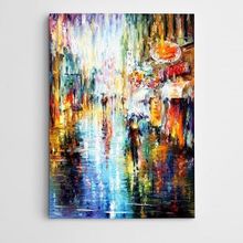 Dekolata Sokakta Yağmur Modern Sanat 20x30 cm Kanvas Tablo