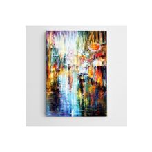 Dekolata Sokakta Yağmur Modern Sanat 70x100 cm Kanvas Tablo