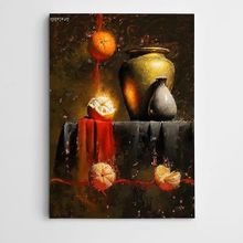 Dekolata Soyulmuş Portakal Natürmort 60x85 cm Kanvas Tablo