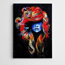 Dekolata Soyut Portre ve Saçlar Modern Sanat 60x85 cm Kanvas Tablo