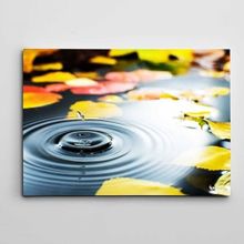Dekolata Su Damlası ve Yapraklar 30x40 cm Kanvas Tablo