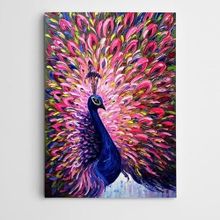 Dekolata Tavus Kuşu Pembe Tonlar 60x85 cm Kanvas Tablo