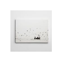Dekolata Tekne ve Balıkçılar 25x35 cm Kanvas Tablo