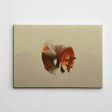 Dekolata Tilki ve Dağ 30x40 cm Kanvas Tablo
