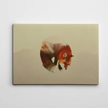 Dekolata Tilki ve Dağ 70x100 cm Kanvas Tablo