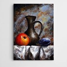 Dekolata Vazo Elma Ve Erik 60x85 cm Kanvas Tablo