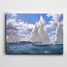Dekolata Yelkenler Ve Deniz 25x35 cm Kanvas Tablo