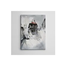 Dekolata Yokuş ve Ev Mini 70x100 cm Kanvas Tablo