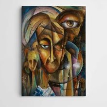 Dekolata Yüzler Modern Sanat 100x140 cm Kanvas Tablo