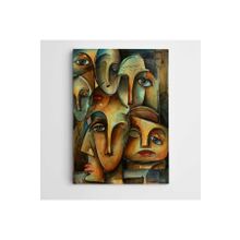 Dekolata Yüzler Modern Sanat 20x30 cm Kanvas Tablo