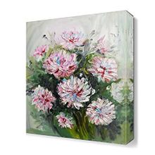 Dekor Sevgisi Pembe Çiçek Buketi 90x60 cm Yağlı Boya Tablo