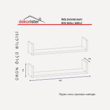 Dekorister İris Beyaz Duvar Rafı