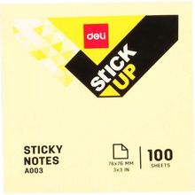 Deli A00353 Sarı 76x76 100 Yaprak Yapışkanlı Not Kağıdı