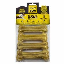 Delibon 12 cm S Boy 4'lü Paket Naturel Deri Press Köpek Kemik