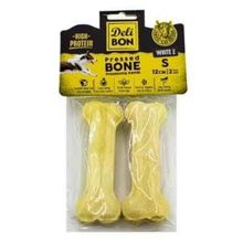 Delibon 2x12 cm Beyaz Small Deri Pres Kemik Köpek Ödülü