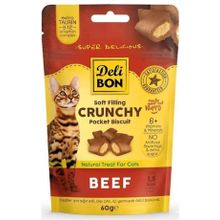 Delibon 60 gr Chrunchy Sigir Etli İçi Dolgulu Kedi Ödül Biskuvisi