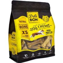 Delibon 7 cm XS Boy 50'li Paket Natural Deri Press Köpek Kemik