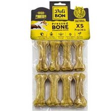 Delibon 8x7 cm Xs Boy Naturel Deri Press Köpek Kemik