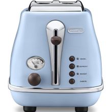 Delonghi CTOV2103.AZ Icona Vintage 900 W 6 Programlı 2 Dilim Hazneli Ekmek Kızartma Makinesi Mavi