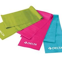 Delta 3 'lü Yeşil - Fuşya - Turkuaz 150x15 cm Pilates Bandı Egzersiz Direnç Lastiği