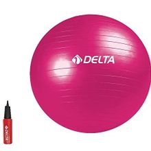 Delta Fuşya Deluxe Pilates Topu 55 cm ve Çift Yönlü Pompa Seti