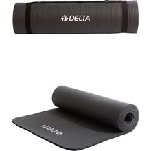 Delta Siyah Konfor Zemin 10 mm (Yoga Matı) Taşıma Askılı Pilates Minderi