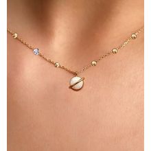 Demas Gold 14 Ayar Altın Dorikalı Avustralya Beyaz Opal Pırlanta Bileklik