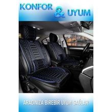 Deniz Tuning Bmw 5 Serisi 524 5 Parça Set Royal Siyah Mavi Oto Koltuk Kılıfı