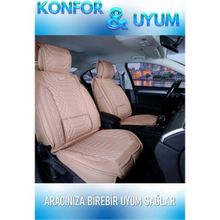 Deniz Tuning opel Vectra C Lüx 5'li Set Deri Bej Oto Koltuk Kılıfı