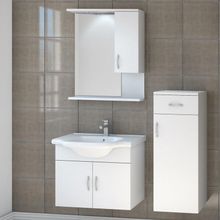 Denko Akyazı 55 cm Mdf Beyaz Banyo Dolabı Takımı ve Boy Dolabı