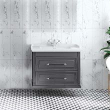 Denko Albatros 80 cm Mdf Gri Banyo Dolabı Alt Modül ve Lavabo