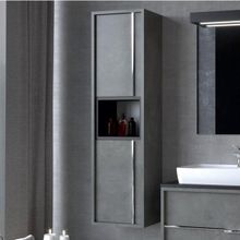 Denko Matia 35 cm Mdf Retro Gümüş Banyo Boy Dolabı