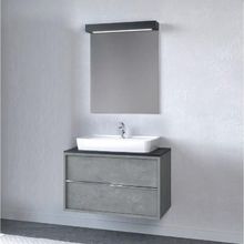 Denko Matia 80 cm Mdf Retro Gümüş Banyo Dolabı Takımı