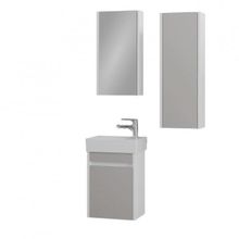 Denko Natalia 40 cm Mdf Kul Gri Banyo Dolabı Takımı ve Boy Dolabı