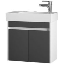 Denko Natalia 60 cm Mdf Antrasit Gri Banyo Dolabı Alt Modül ve Seramik Lavabo