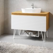 Denko Taylan 85 cm Mdf Beyaz Banyo Dolabı Alt Modül ve Lavabo