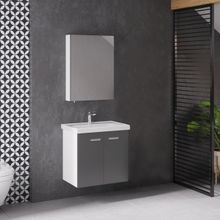 Denko Terra 60 cm Mdf Antrasit Gri Banyo Dolabı Takımı